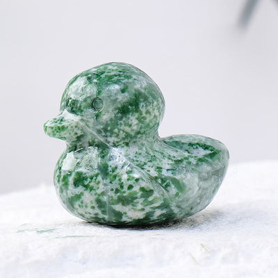 Olivenorma 1.2Inch Quartz Crystal Duck Carving Gemstone Decoration - Green Jade - image 41