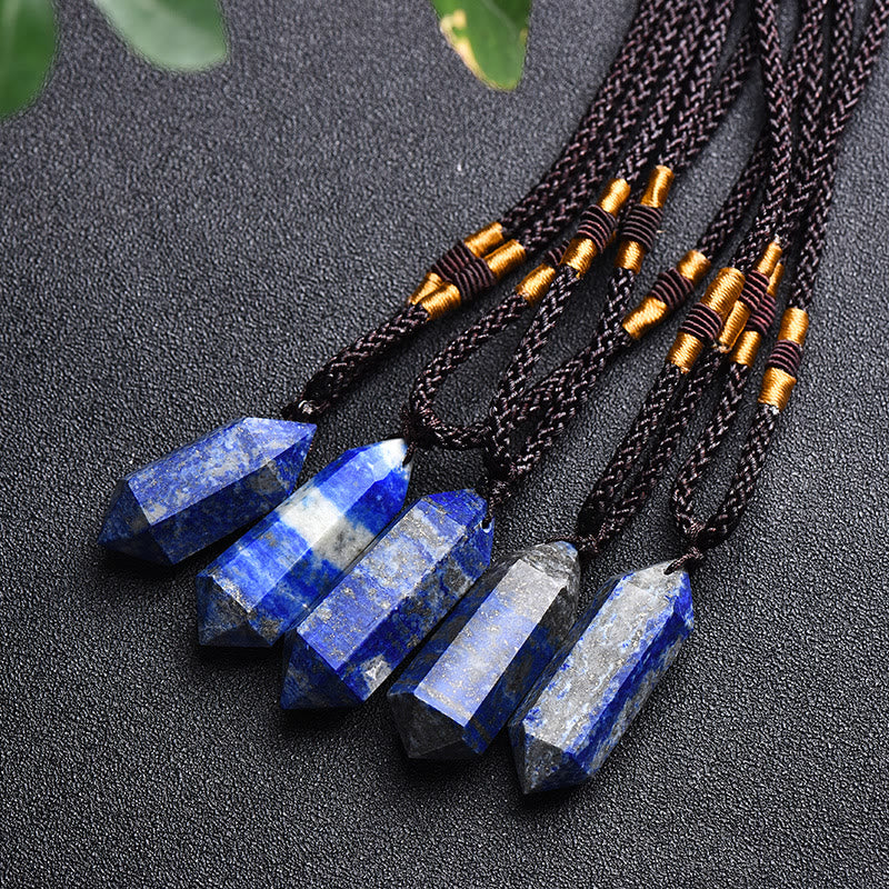 Olivenorma Natural Crystal Amethyst Healing Necklace - Lapis Lazuli - image 14