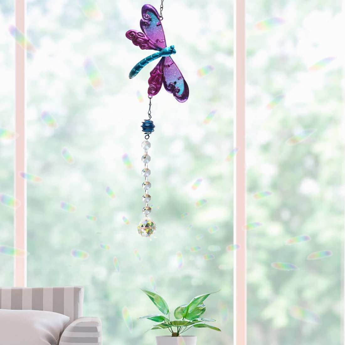 Olivenorma Angel Aura Quartz Butterfly Dragonfly Wind Chime