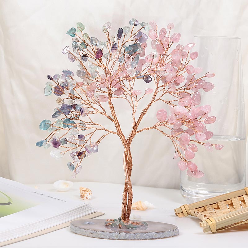 Olivenorma Natural Crystal Stone Feng Shui Tree