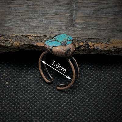 Olivenorma Natural Irregular Raw Stone Twelve Birthstone Adjustable Ring