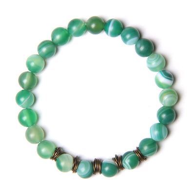 Olivenorma Polished Natural Stone 8mm Bead Stretch Yoga Bracelet