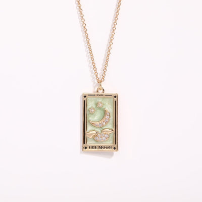 Olivenorma Zircon Electroplated Gold Tarot Oil Drop Necklace