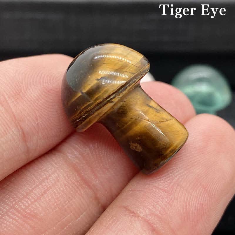 Olivenorma Natural Crystal Mini Mushroom Decoration  - Tiger Eye - image 26