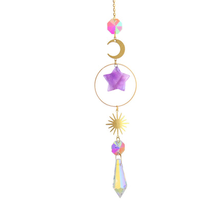 Olivenorma Crystal Suncatcher Star Moon Pendant Wind Chime