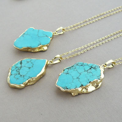 Olivenorma Delicate Irregular Turquoise Necklace