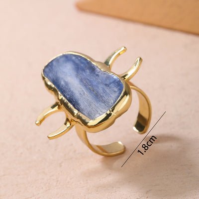 Olivenorma Kyanite Double Moon Healing Adjustable Ring