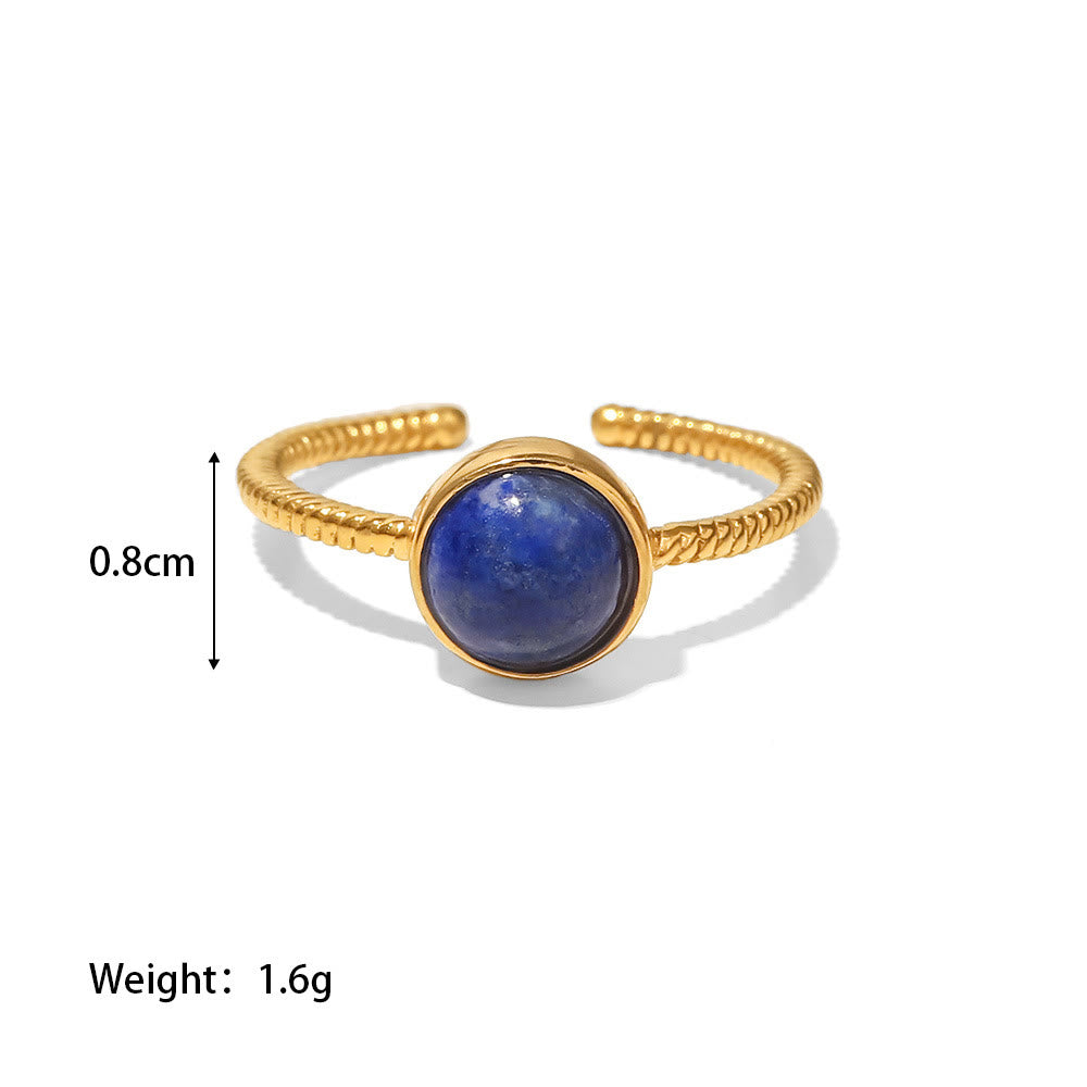 Olivenorma French Vintage Natural Stone Open Ring Set