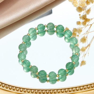 Olivenorma Green Strawberry Rutilated Quartz Tree of Life Bracelet Set