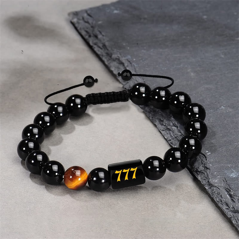 Olivenorma 10mm Obsidian Bead Fashion Number 000-999 Bracelet