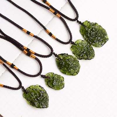 Olivenorma Purification Green Moldavite Necklace