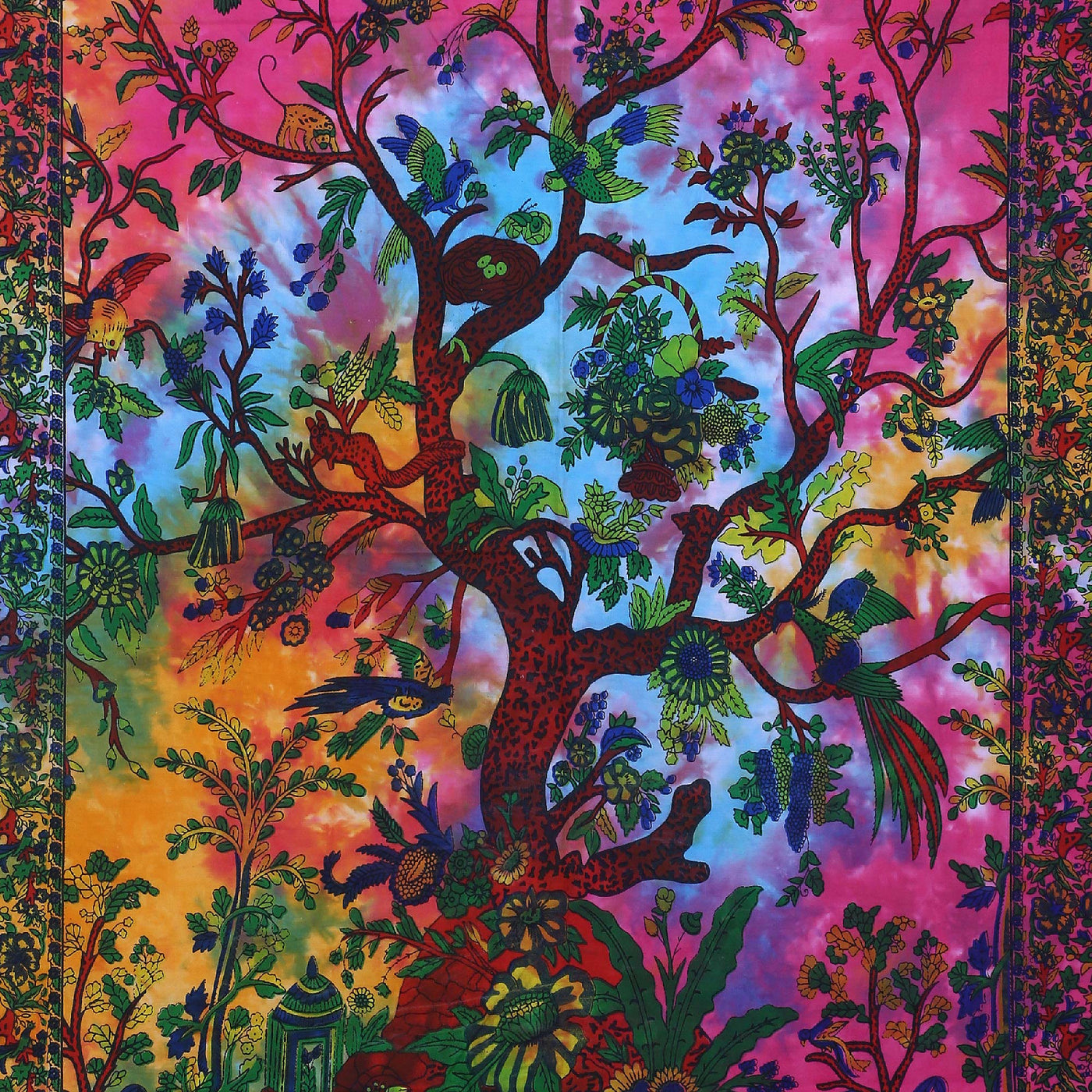 Olivenorma Green Tree Of Life Wall Hanging Psychedelic Tapestry