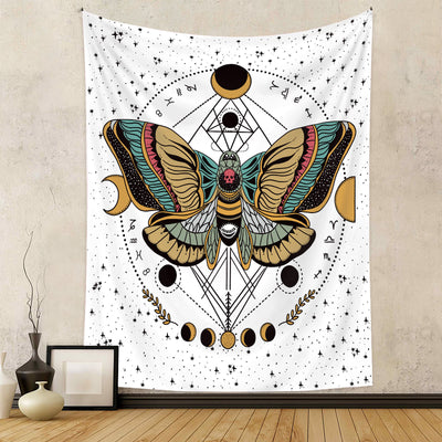 Olivenorma Moth Butterfly Black White Tapestry