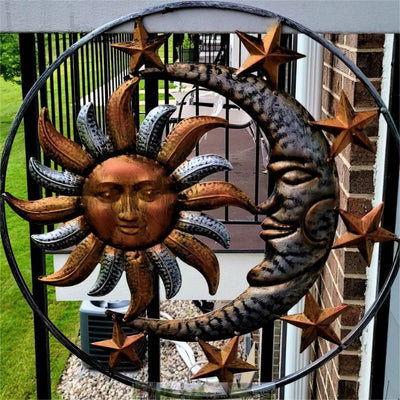 Olivenorma Sun And Moon Metal Wall Decor