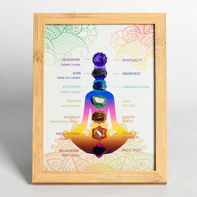 Olivenorma Chakra Raw Stone Crystal Photo Frame Table Decoration