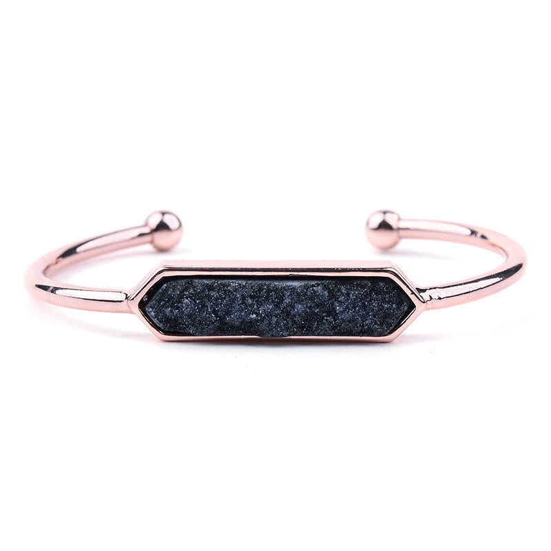 Olivenorma Natural Crystal Cluster Metal Copper Cuff Bracelet