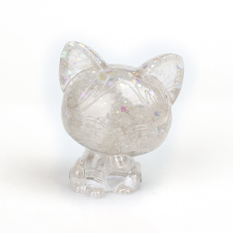 Olivenorma Natural Crystal Cat Gemstone Decoration