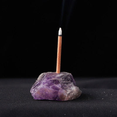 Olivenorma Crystal Raw Stone Incense Stick Holder Gemstone Decoration - Amethyst - image 50