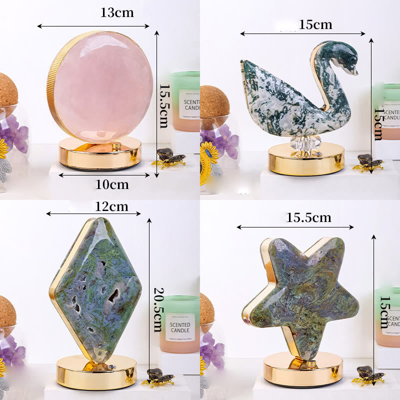 Olivenorma Natural Crystal Stone Table Night Lamp Gemstone Decoration