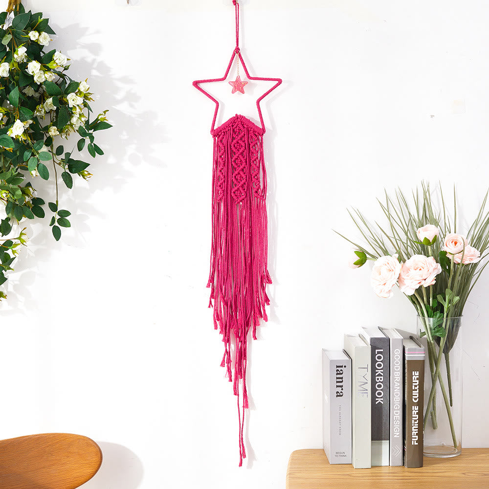 Olivenorma Star Moon Macrame Tassel Dream Catcher