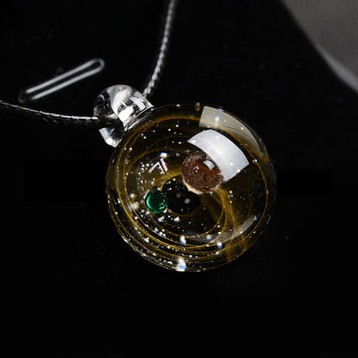 Olivenorma Fancy Cosmic Starry Sky Glass Necklace