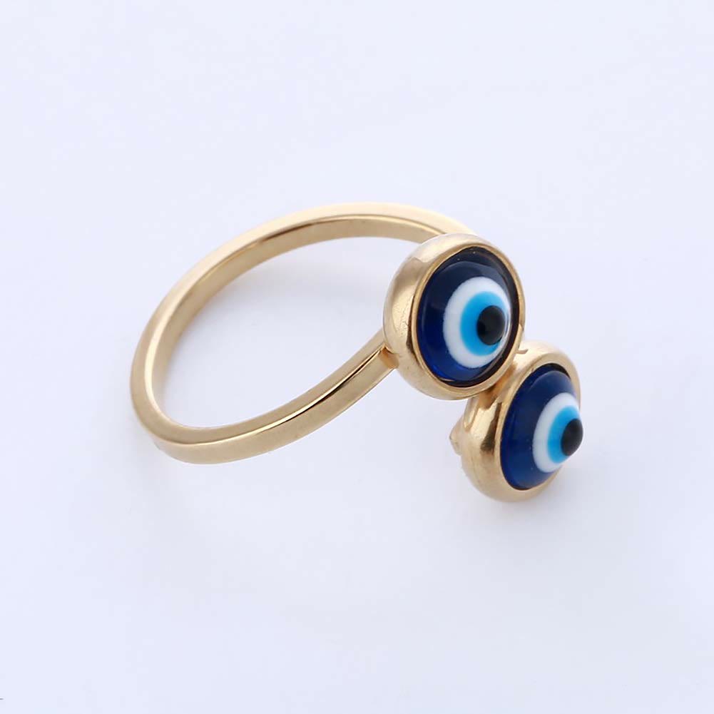 Olivenorma White Zircon Gold Plated Evil Eye Women Ring