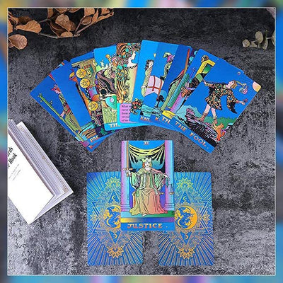 Olivenorma Green Blue Moon Gold Foil Tarot Cards