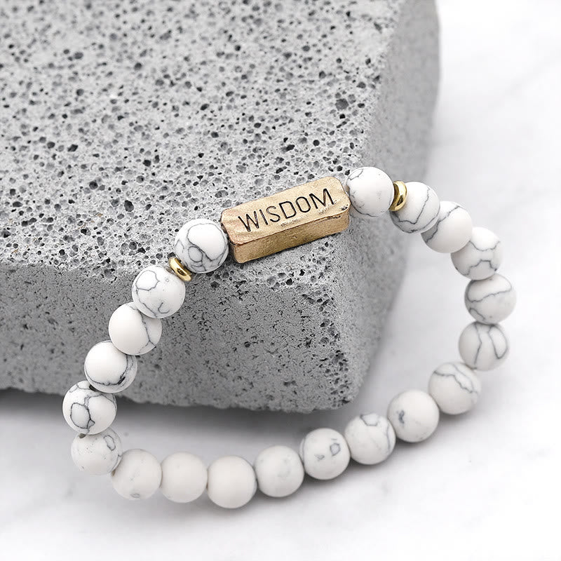 Olivenorma Natural Gemstone Wisdom Engraving Bracelet