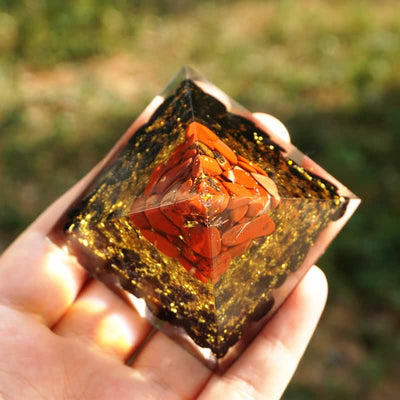 Olivenorma Red Jasper Black Tourmaline Tree Of Life Orgone Pyramid