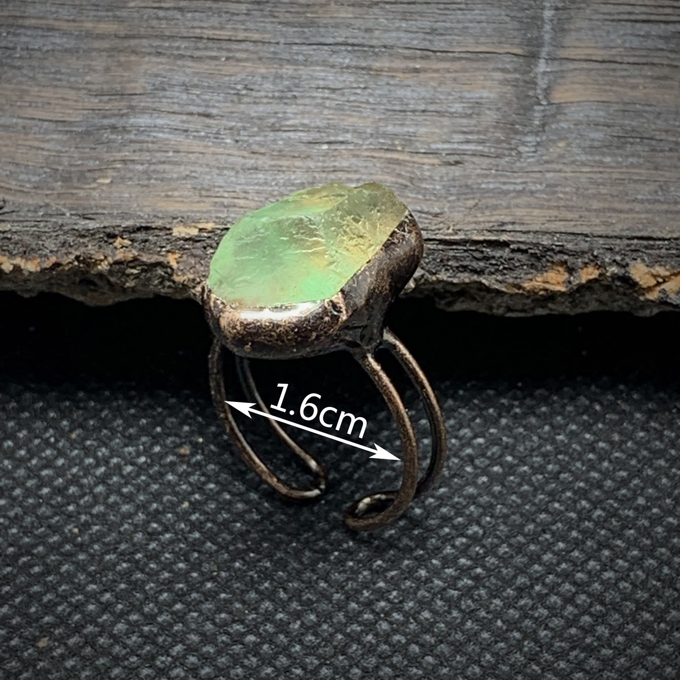 Olivenorma Natural Irregular Raw Stone Twelve Birthstone Adjustable Ring