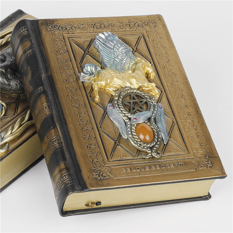 Olivenorma Crystal Stone Pegasus Cat Pattern Decorative Notebook