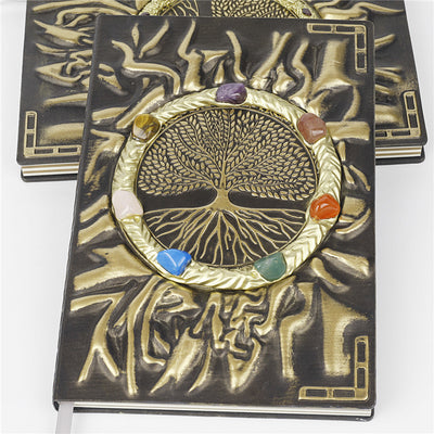 Olivenorma Crystal Stone Chakra Tree Of Life Notebook