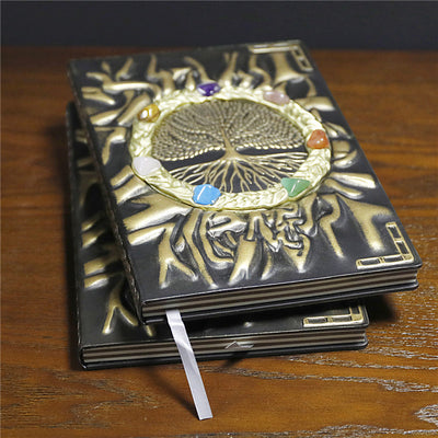 Olivenorma Crystal Stone Chakra Tree Of Life Notebook