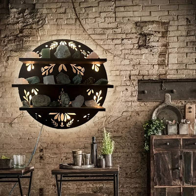 Olivenorma 1pc Boho Wall Mounted Display Crystal Shelf