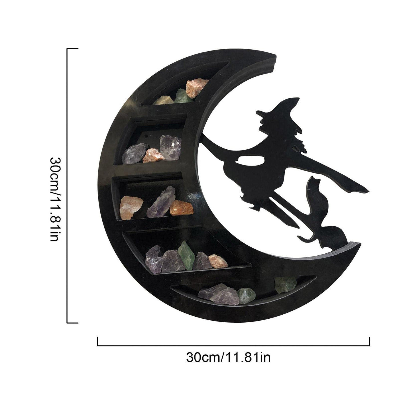 Olivenorma Moon Witch Shaped Black Crystal Shelf