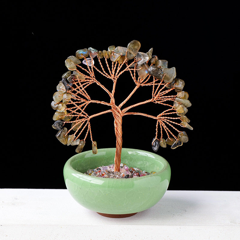 Olivenorma Gravel Crystal Gemstone Home Decoration Feng Shui Tree