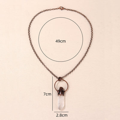 Olivenorma Copper Irregular Natural Clear Crystal Gemstone Necklace