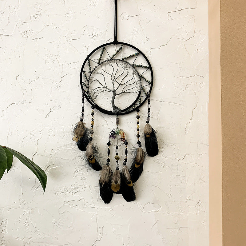 Olivenorma Chakra Tree Of Life Black Dream Catcher