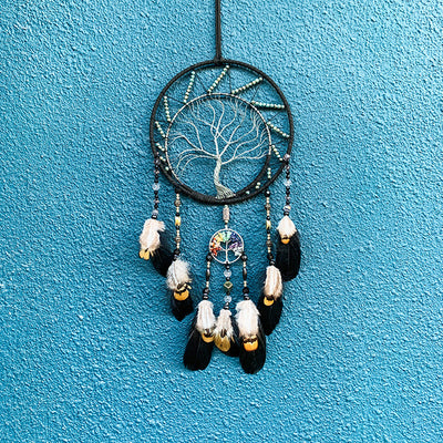 Olivenorma Chakra Tree Of Life Black Dream Catcher