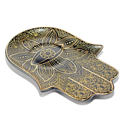 Olivenorma Hamsa Evil Eye Ceramic Crystal Holder Coaster