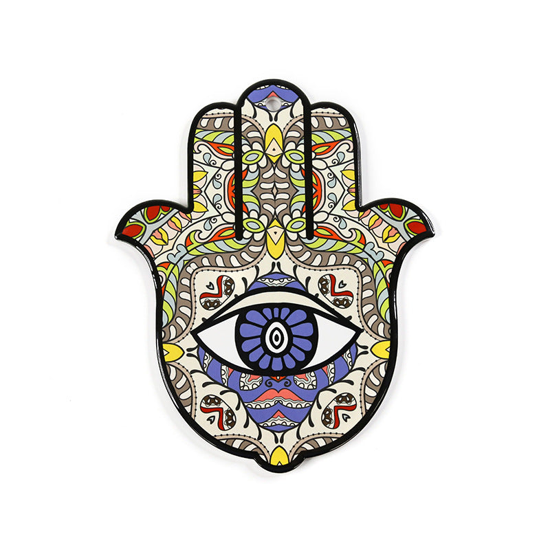 Olivenorma Hamsa Evil Eye Ceramic Insulated Placemat Coaster