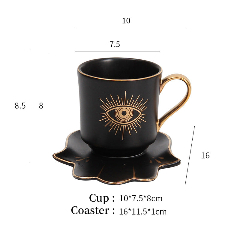 Olivenorma Hamsa Evil Eye Tea Cup Saucer Set Coaster