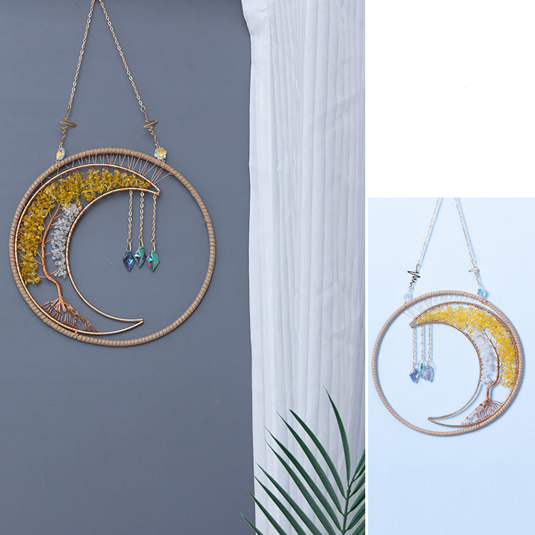 Olivenorma Tree Of Life Citrine Clear Crystal Wind Chime