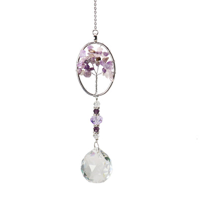 Olivenorma Natural Amethyst Tree Of Life Suncatcher Wind Chime