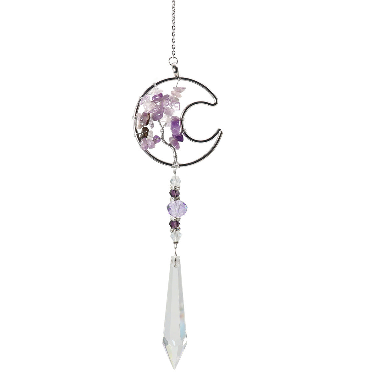 Olivenorma Natural Amethyst Tree Of Life Suncatcher Wind Chime