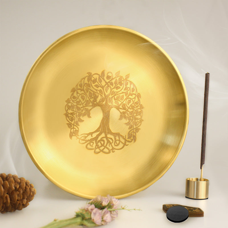 Olivenorma Tree Of Life Nine Hole Holy Plate Insence Holder Set