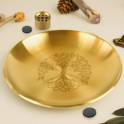 Olivenorma Tree Of Life Nine Hole Holy Plate Insence Holder Set