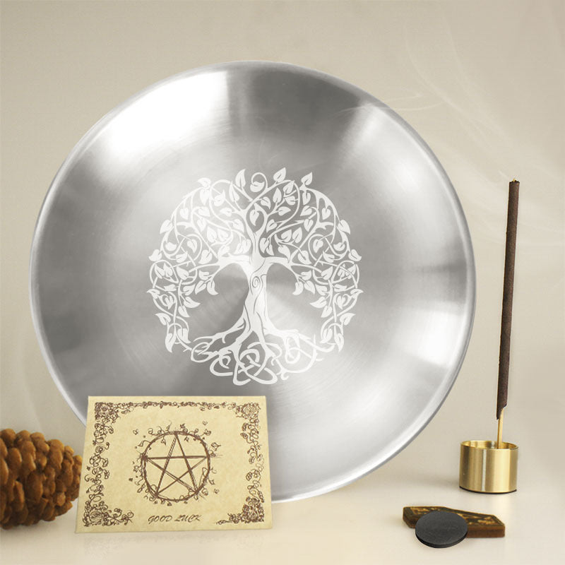 Olivenorma Tree Of Life Nine Hole Holy Plate Insence Holder Set