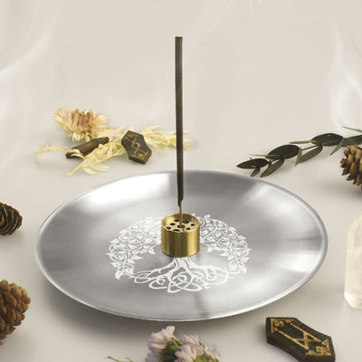 Olivenorma Tree Of Life Nine Hole Holy Plate Insence Holder Set