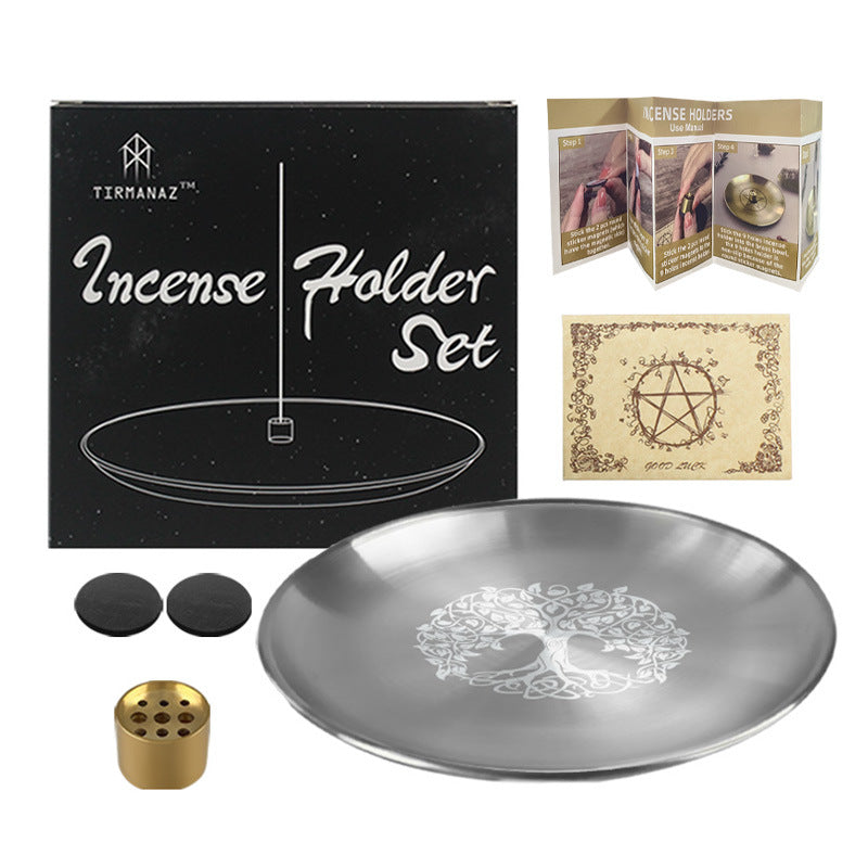 Olivenorma Tree Of Life Nine Hole Holy Plate Insence Holder Set